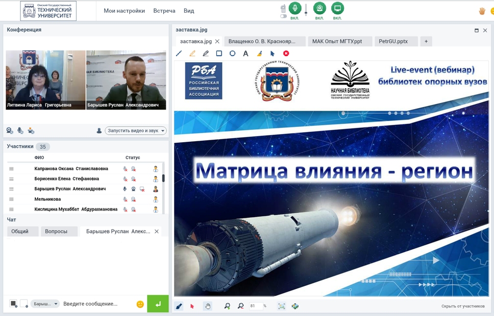 Вебинар библиотек опорных вузов «Матрица влияния - регион»